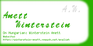 anett winterstein business card